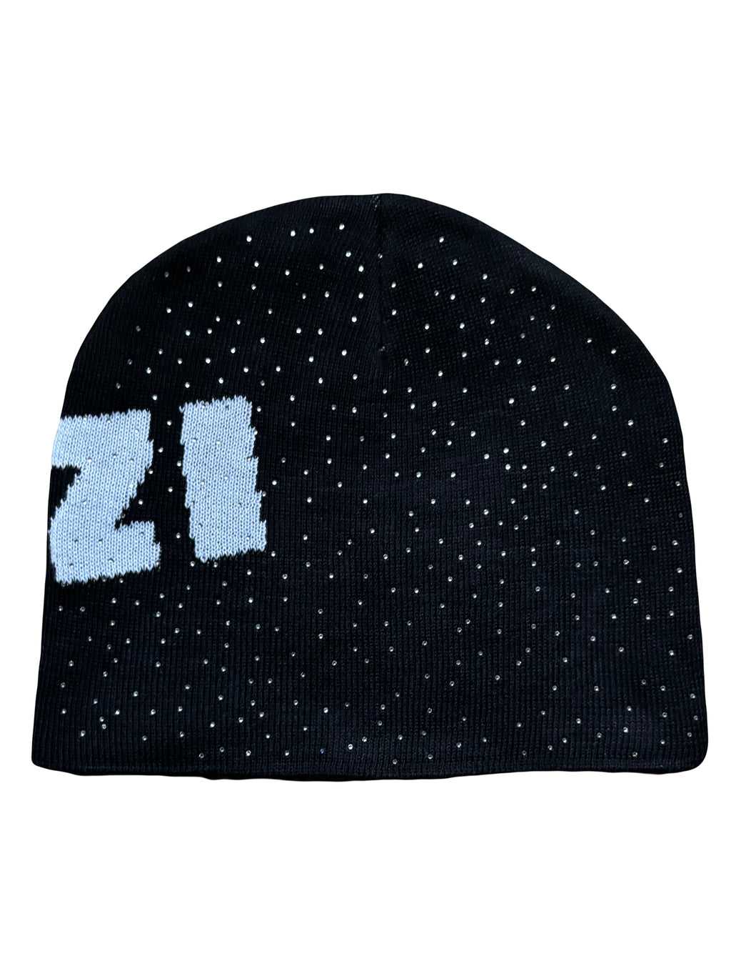 VIZZI ALL BLACK RHINESTONE BEANIE
